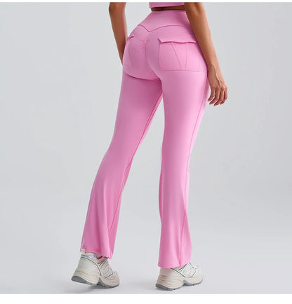 Flares Leggings Women Bell-bottoms Sports Yoga Leggings High Waist Tights Scrunch Butt Yoga Flares Pants Push Up Gym Leggings