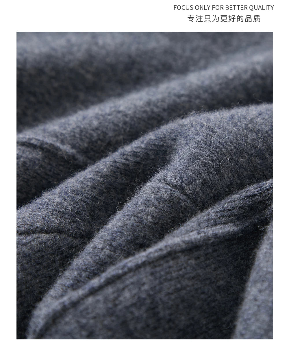 Men's Wool Pants Elastic Waist 2025 Autumn Winter Thick Casual Cashmere Trousers 100% Merino Wool Knitted Mid Seam Sport Pants