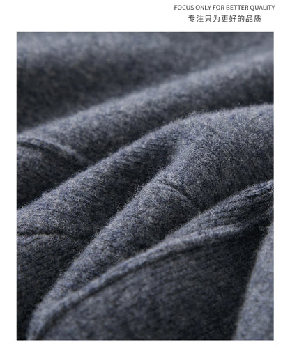 Men's Wool Pants Elastic Waist 2025 Autumn Winter Thick Casual Cashmere Trousers 100% Merino Wool Knitted Mid Seam Sport Pants