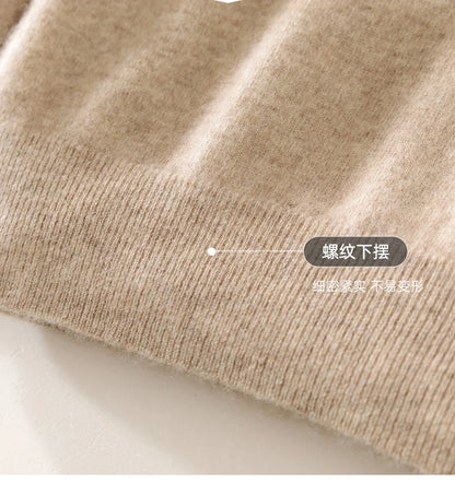 High-end 100% Cashmere Pullover for Men Mock Collar Thick Sweater Autumn Winter Knitted Jumper Warm Clothing Smart Casual Top