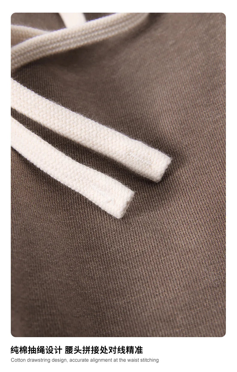 Custom LOGO Men's 320G retro fried snowflake 100% cotton high street scimitar straight tube old loose straight trousers