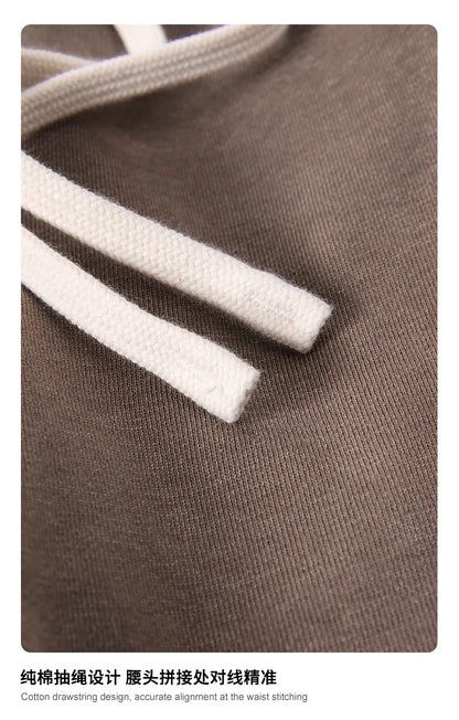 Custom LOGO Men's 320G retro fried snowflake 100% cotton high street scimitar straight tube old loose straight trousers