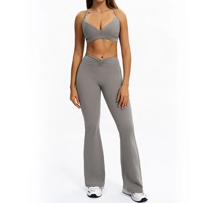 SWELTERING 2PCS Yoga Set Fitness Gym Tracksuit Sportswear Women Workout Outfits High Waist Leggings Sports Bra Athletic Wear