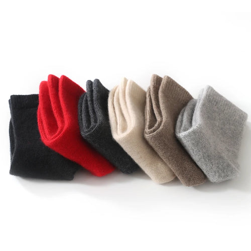 DjzDsm Men's Pure Cashmere Knitted Socks, Casual Medium Tube Socks, Antibacterial and Deodorizing Men's Socks, Warm and Elastic
