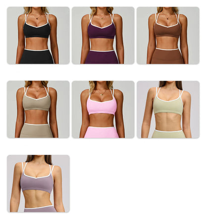 2PCS Workout Clothes Wide Leg Pant Yoga Suits Solid Color Bra Sports Set Gym Tracksuits Female Quick Dry Fitness Suit Sports Set