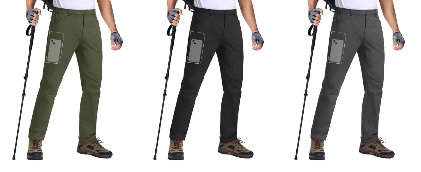 TACVASEN Hiking Straight Pants 5 Pockets Mens Lightweight Quick Dry Ripstop Trousers Waterproof Stretchy Pants Outdoor Fishing