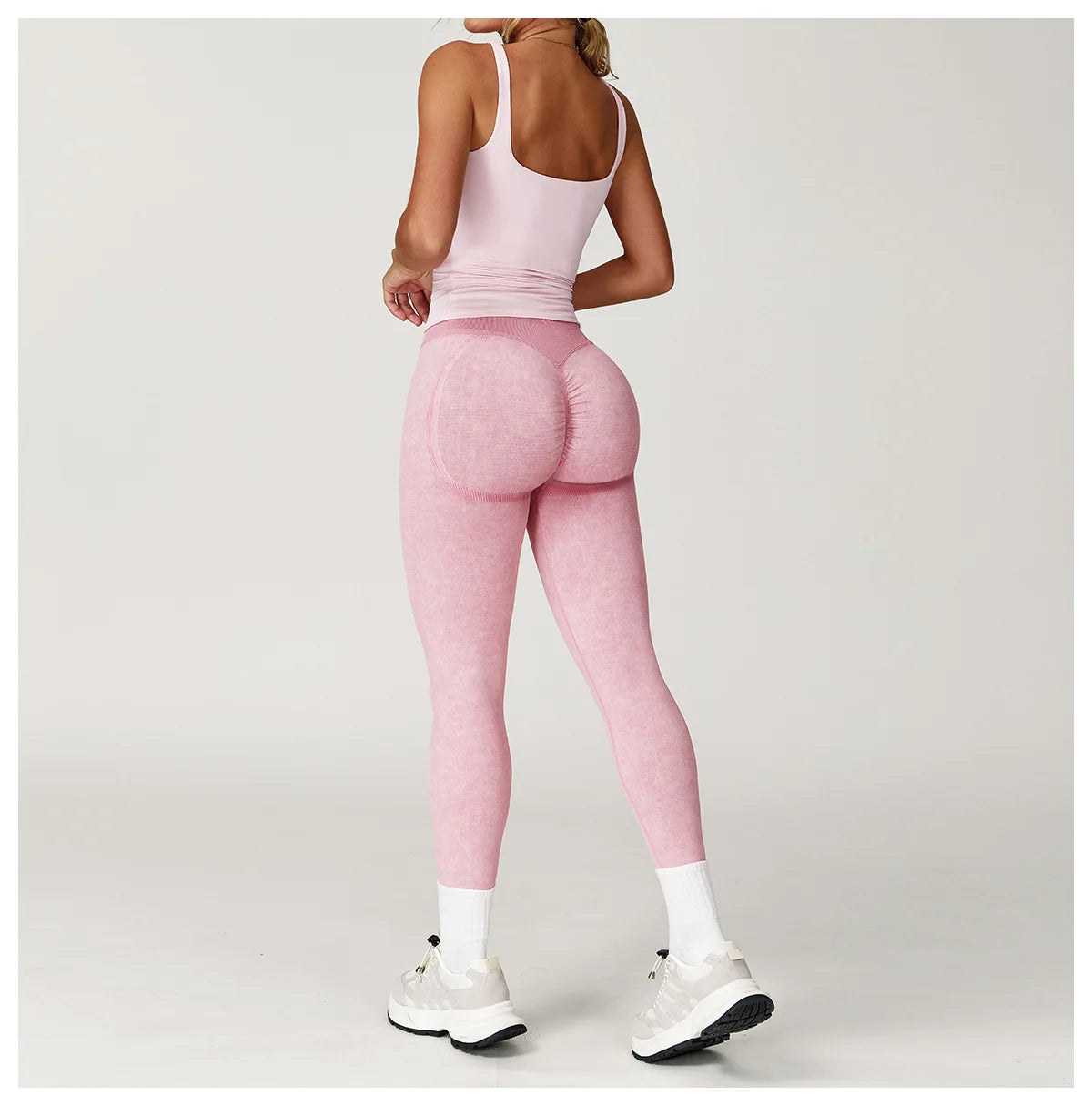 Custom LOGO Women's Seamless Sandblasting Yoga Pants High Waist Hip Lift Tight Running Sports Fitness Yoga Pants
