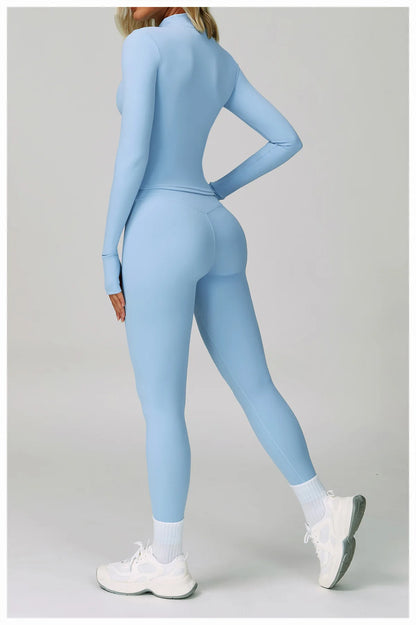 Yoga Shirts For Women Zipper Long Sleeve Fitness Jacket Running Gym Clothes Workout Dry Fit Breathable High Elastic Sports Top