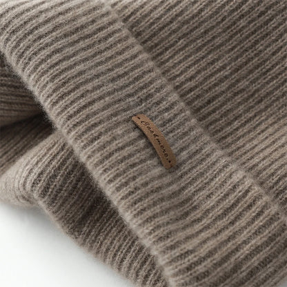 DjzDsm High Quality 100% Cashmere Knitted Hat for Men Casual Beanie Hat Thicken Cap Winter Soft Warm Cashmere Caps