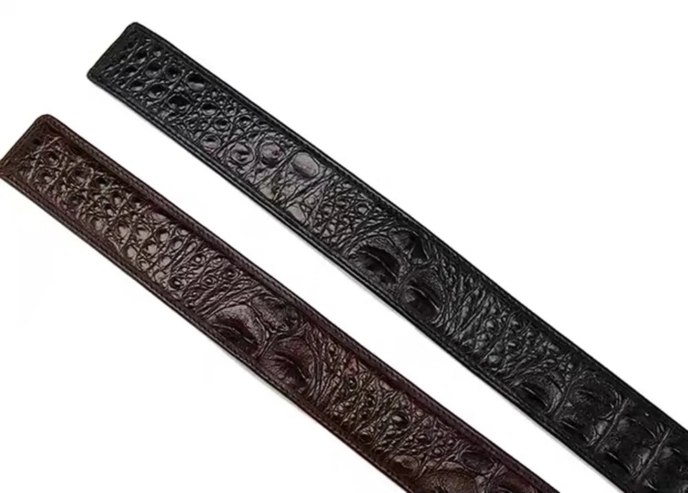 Men's real crocodile leather belt crocodile leather genuine leather luxury brand belt fashion men's belt buckle with suit pants