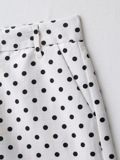 HH Woman Autumn Long Sleeves Turtleneck Zipper With Pockets Drawstring Casual Coats Women Fashion Polka Dot Printed Jacket