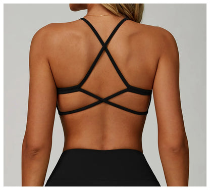 Women Cross Back Sports Underwear Breathable Yoga Bra Shockproof Fitness Top Gym Workout Underwear Female Sports Yoga Crop Top