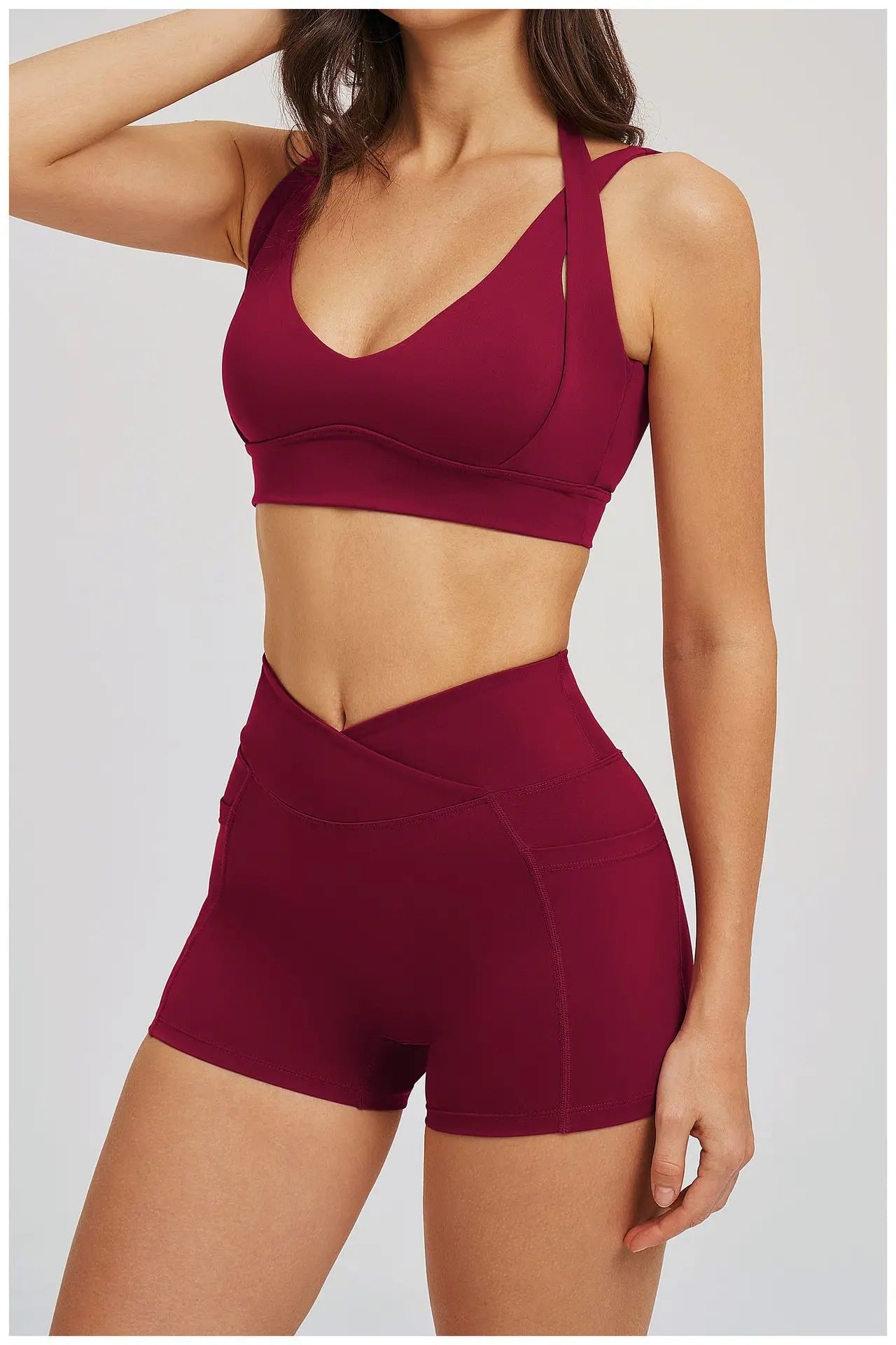 Solid Color Yoga Bra Women Sexy Gym Workout Crop Top Shockproof Sports Underwear Female Beautiful Back Sports Bra Fitness Top