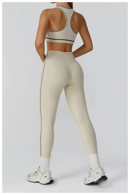 3PCS Yoga Set Women Workout Set 2 Pieces Sportswear Yoga Suit Gym Clothing Fitness Zipper Long Sleeve Sports High Waist Leggings