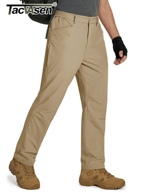 TACVASEN Hiking Straight Pants 5 Pockets Mens Lightweight Quick Dry Ripstop Trousers Waterproof Stretchy Pants Outdoor Fishing