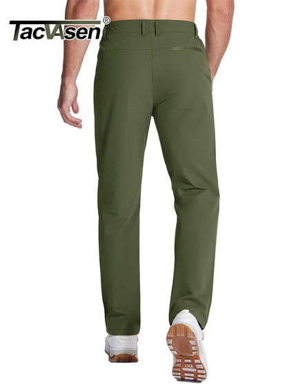 TACVASEN Hiking Straight Pants 5 Pockets Mens Lightweight Quick Dry Ripstop Trousers Waterproof Stretchy Pants Outdoor Fishing