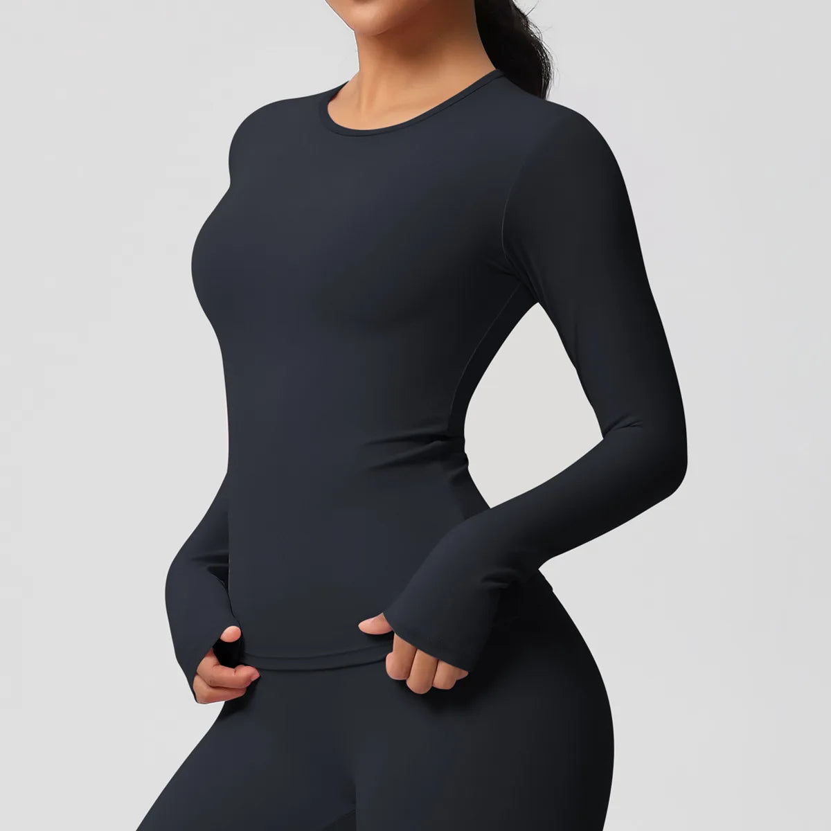 SWELTERING Women Yoga T-shirts Sports Top Long Sleeve Gym Workout Running Shirts Exposed Navel Quick Dry Fitness Gym Sport Wear
