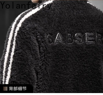 YOLANFAIRY 100% Wool Mens Real Fur Coat Men Luxury Clothing Winter Jacket For Men High Quality Short Jacket куртка мужская 2024