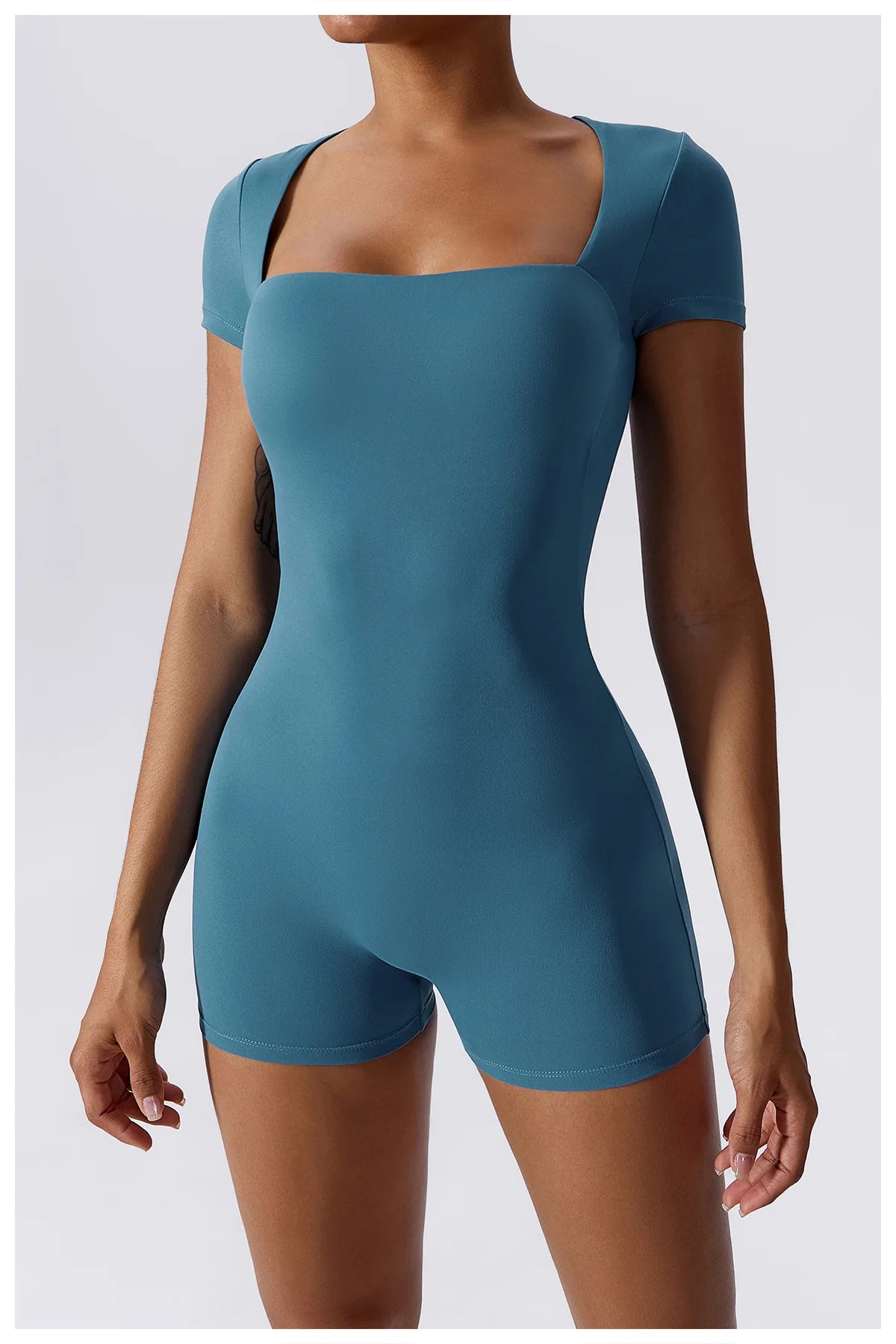 Summer Yoga Suit Women's Short One Piece Sports Suit Short Sleeve Gym Clothes Push Up Training Fitness Yoga Bodysuit Sportswear