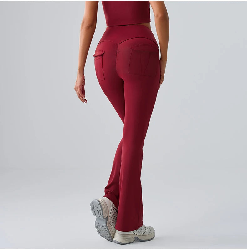 Flares Leggings Women Bell-bottoms Sports Yoga Leggings High Waist Tights Scrunch Butt Yoga Flares Pants Push Up Gym Leggings