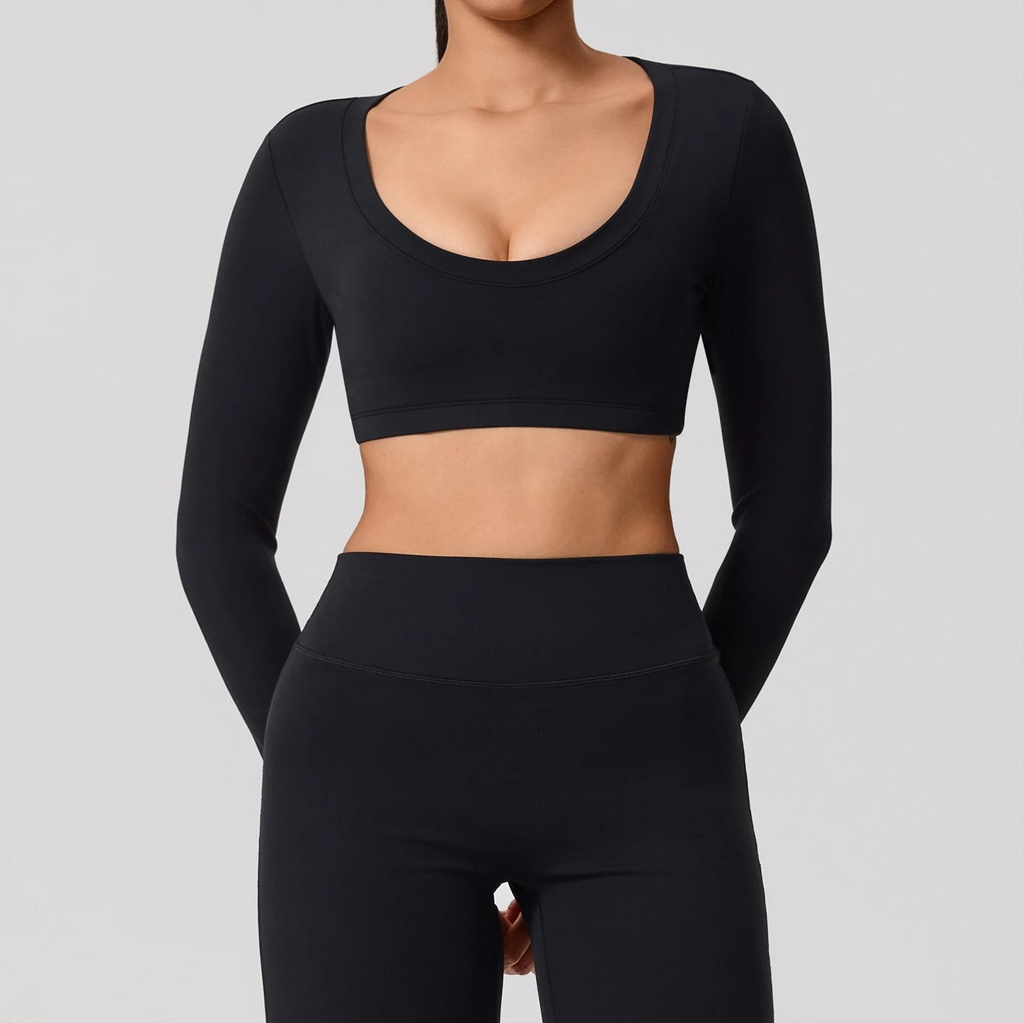 Women's Sports Long Shirt Female Backless Yoga Breathable Soft Shirt Autumn and Winter Training Top Woman Gym Sportswear