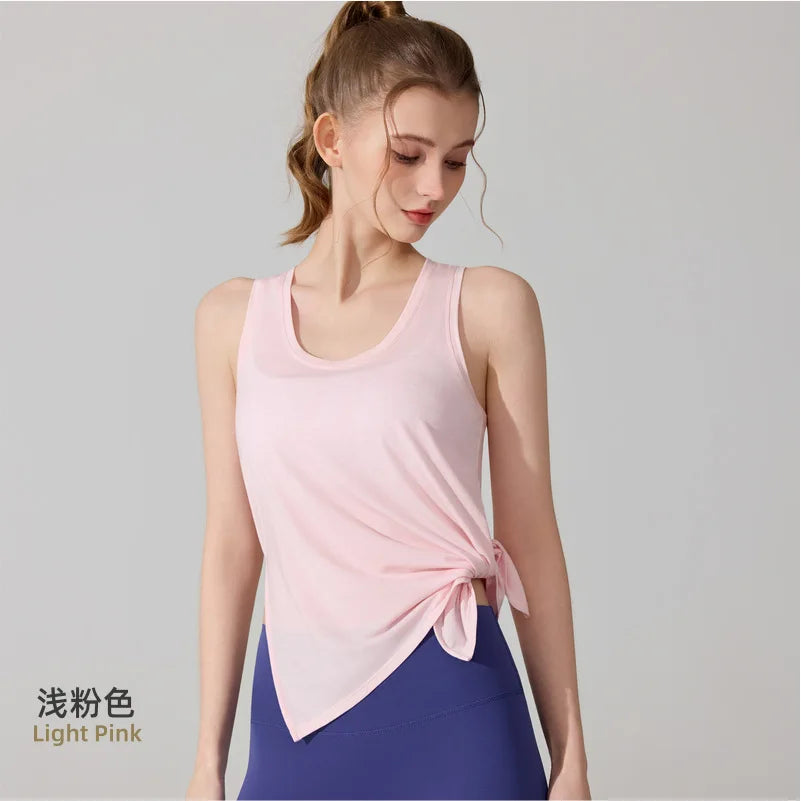 Custom LOGO Women's Sports Fitness Vest Quick-Drying Breathable Sleeveless Top Running Pilates Yoga Suit