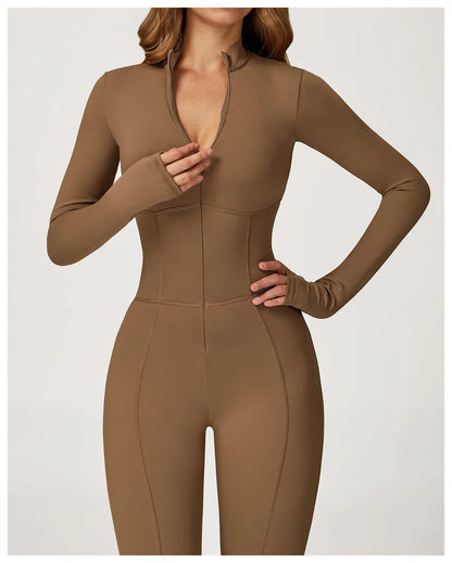 Winter Autumn Yoga Jumpsuit Women's One-piece Suit Sportswear Women Gym Rompers Long-sleeved Warm Overalls High Elastic Bodysuit