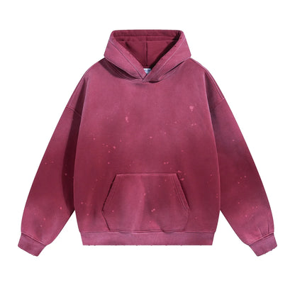 Custom LOGO autumn winter men's women's new white spray dyeing washing water 360G velvet cotton polyester sweatshirt sweatpants