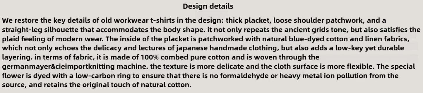 Men's American Retro T-shirt Heavyweight Loose Fit Short Sleeve Henry Collar Neutral Design Casual Loose Shirt
