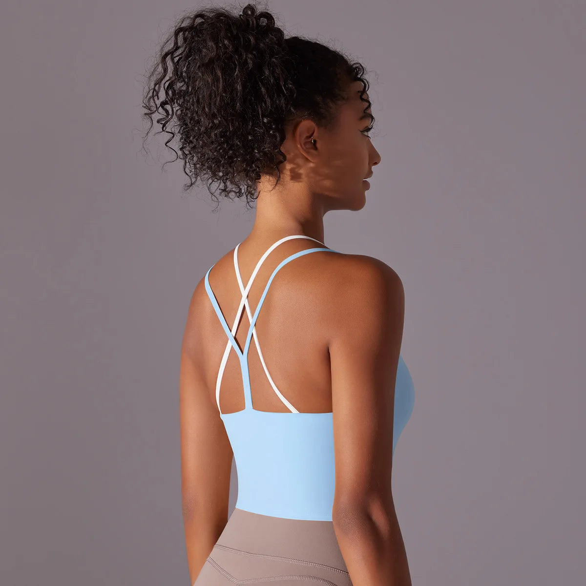 Women Solid Color Fitness Yoga Bra Gym Yoga Top Backless Workout Top Female Push Up Running Sport Bra Sports Underwear Yoga Vest