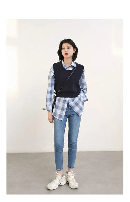 CHIC VEN Women Jeans Solid Slim Retro High Waisted Small Leg Denim Pant Skinny Pant Spring Autumn 2026