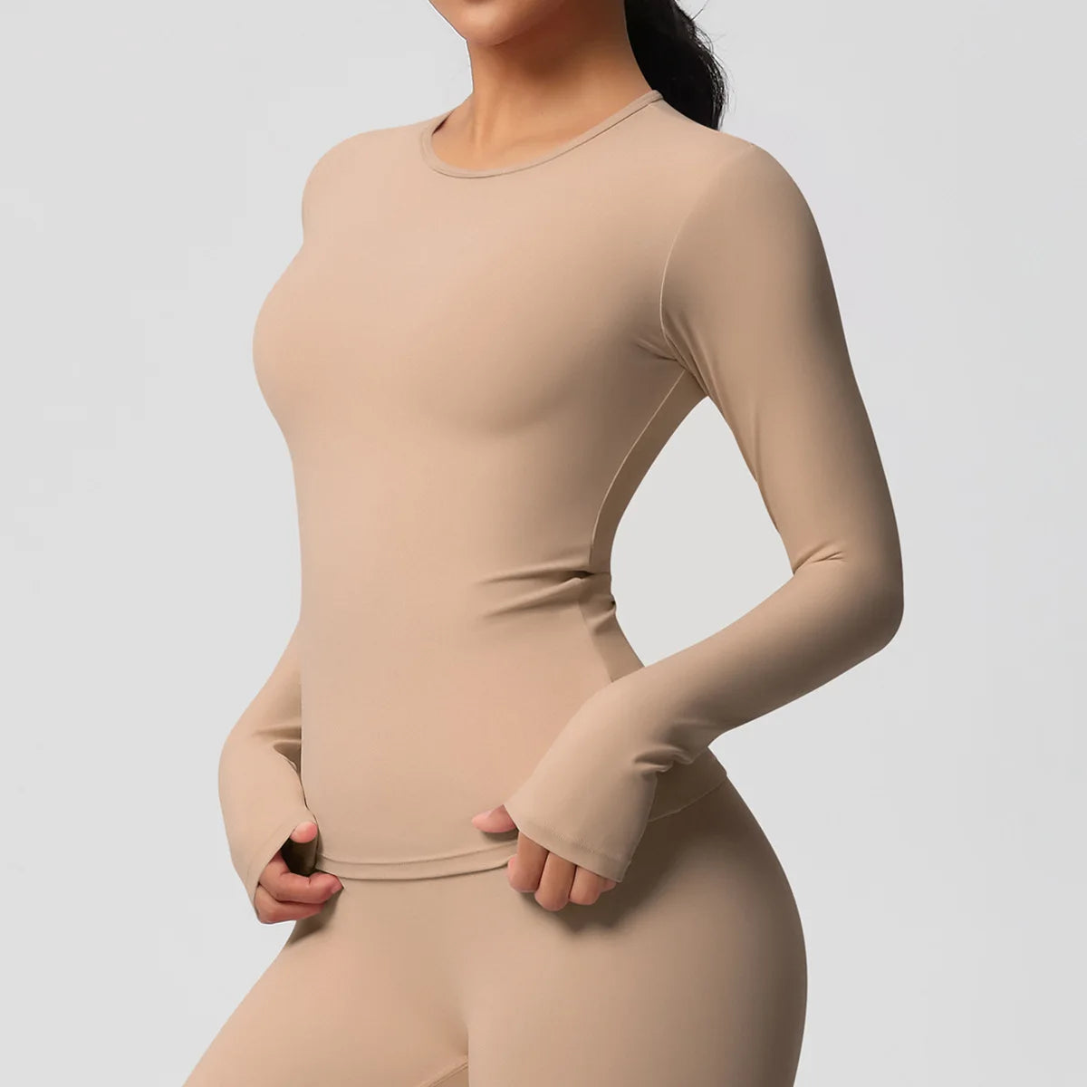 SWELTERING Women Yoga T-shirts Sports Top Long Sleeve Gym Workout Running Shirts Exposed Navel Quick Dry Fitness Gym Sport Wear