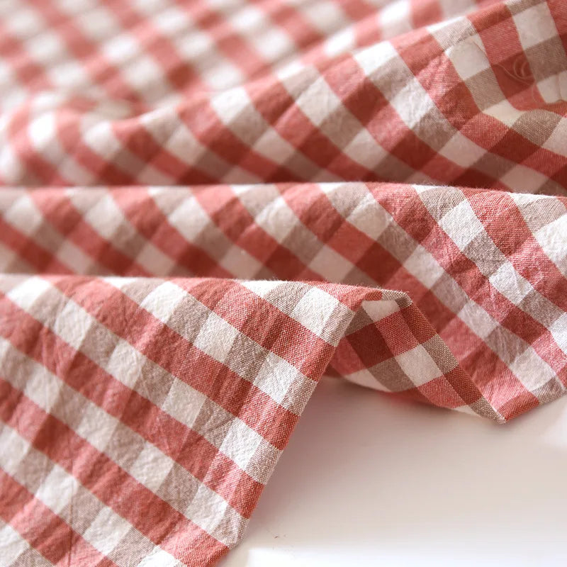 2026 New Japanese Spring and Autumn Couple Pajama Set 100% Cotton Men's and Women's Plaid Long Sleeve Two Piece Home Furnishing
