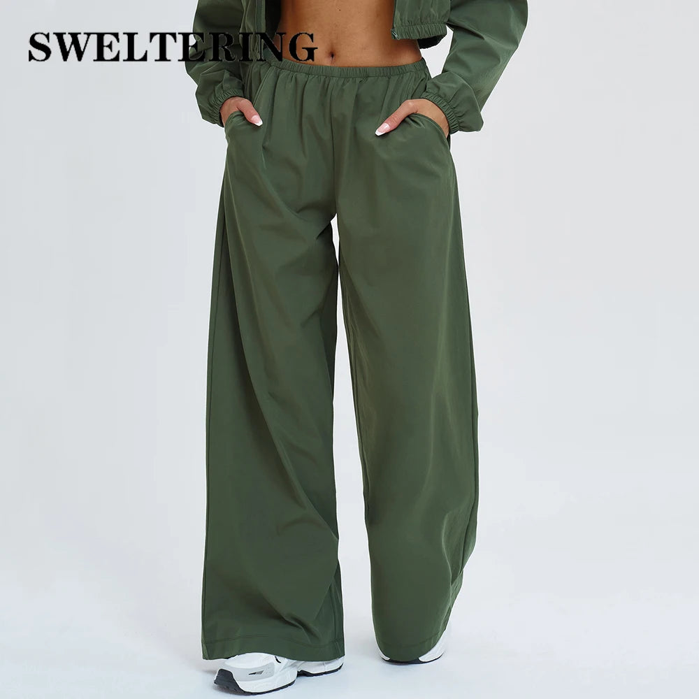 Women Sun protection Bell Bottom Pants Wide Leg Sports Yoga Pants Casual Fitness Pants Female High Waisted Gym Workout Pants