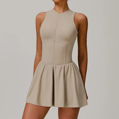 Tennis Skirt Sports Fitness Stand-up Collar Anti-light Golf Badminton Casual Fitness Workout Clothing Gym Yoga Suit for Women