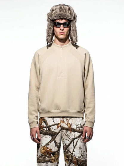 Custom LOGO Men's 2026 Cotton Stretch 350G Sweatshirt Autumn/Winter New Short Casual Half-Zip Windproof Couple's Jacket