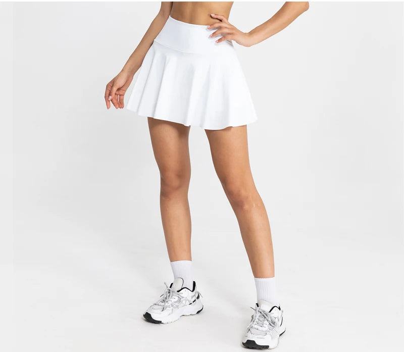 VITALINOVO Pleated Tennis Skirts for Women with Pockets High Waisted Athletic Skirts with Shorts 2 in 1 Gym Workout Golf Skorts