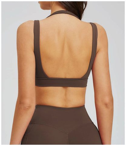 Solid Color Yoga Bra Women Sexy Gym Workout Crop Top Shockproof Sports Underwear Female Beautiful Back Sports Bra Fitness Top