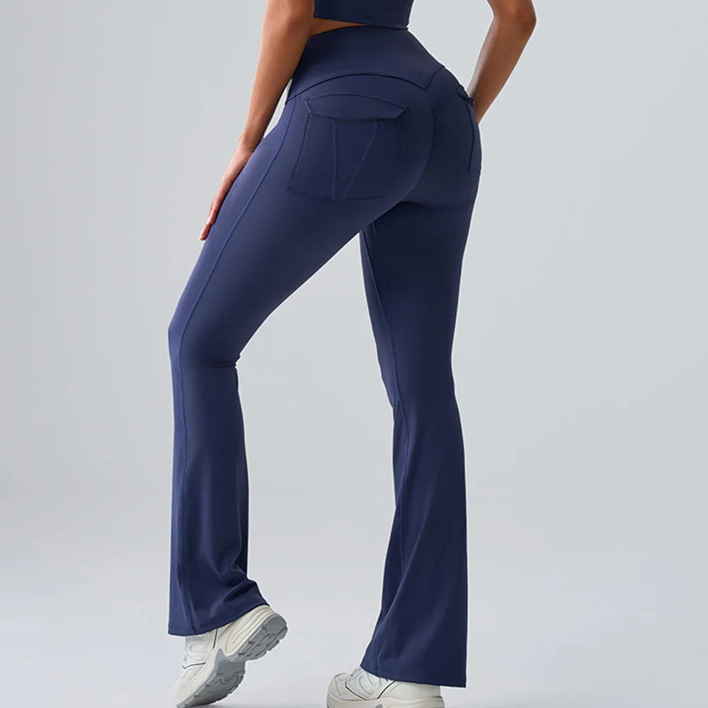 Flares Leggings Women Bell-bottoms Sports Yoga Leggings High Waist Tights Scrunch Butt Yoga Flares Pants Push Up Gym Leggings