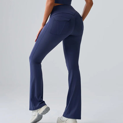 Flares Leggings Women Bell-bottoms Sports Yoga Leggings High Waist Tights Scrunch Butt Yoga Flares Pants Push Up Gym Leggings