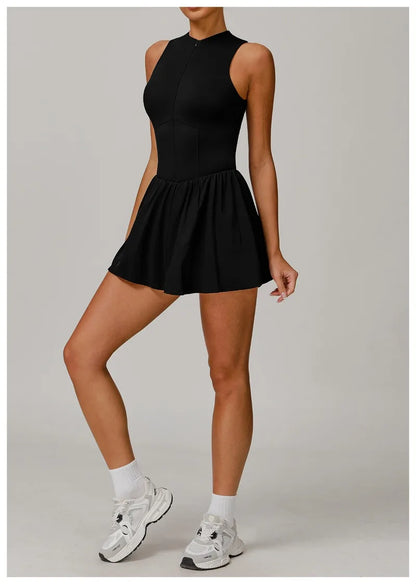 Tennis Skirt Sports Fitness Stand-up Collar Anti-light Golf Badminton Casual Fitness Workout Clothing Gym Yoga Suit for Women
