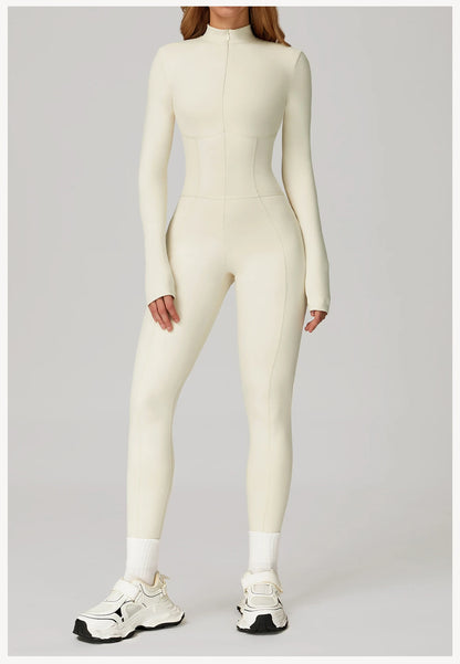 Winter Autumn Yoga Jumpsuit Women's One-piece Suit Sportswear Women Gym Rompers Long-sleeved Warm Overalls High Elastic Bodysuit