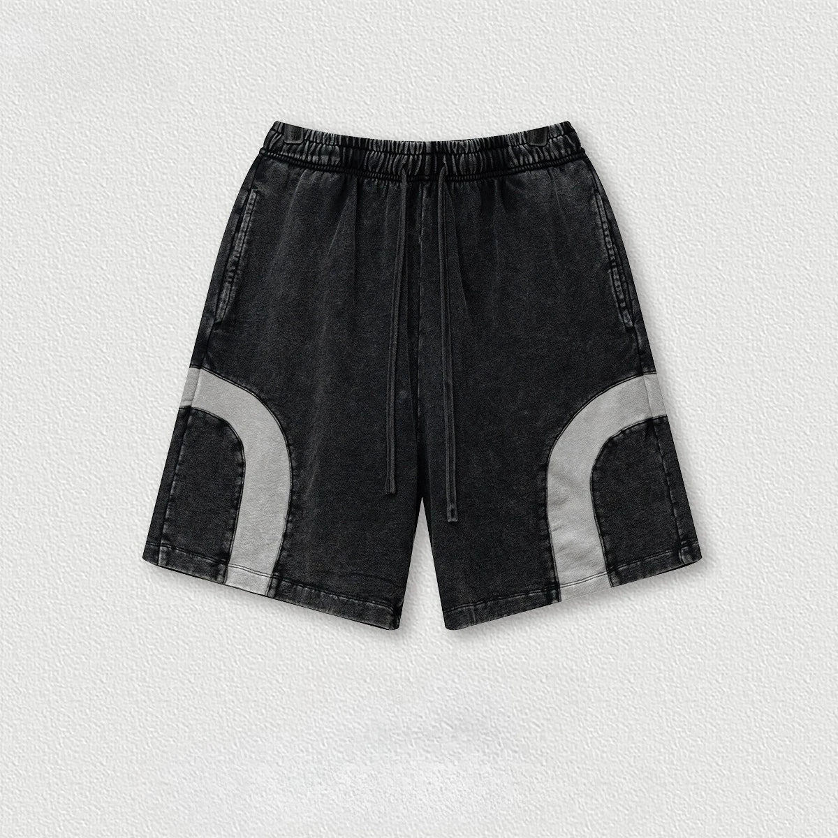 Customized LOGO men's summer European and American hip-hop style splicing contrasting shorts loose straight five-point pants