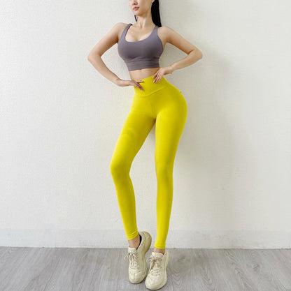 Women's Gym Leggings Pocket Yoga Pants Sexy Naked Feeling  Fitness Sports Pants Stretch Soft High Waist Running Push Up Leggings