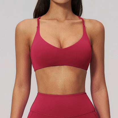 Women Cross Back Sports Underwear Breathable Yoga Bra Shockproof Fitness Top Gym Workout Underwear Female Sports Yoga Crop Top