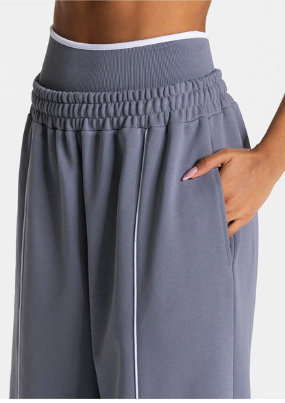 Hearuisavy Women Yoga Pants High Waist Casual Straight Wide Leg Pants Loose Sports Bottoms Outdoor Running Gym Long Trousers
