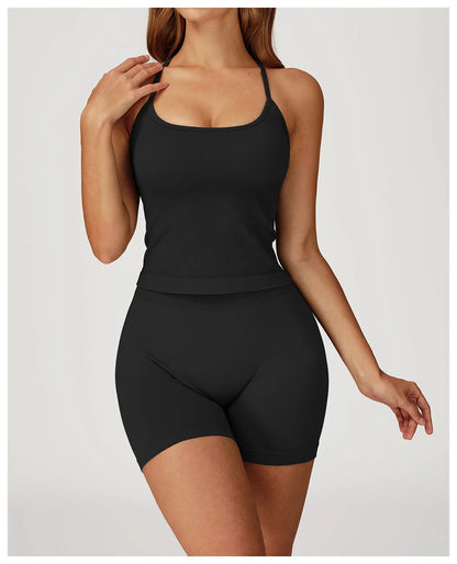Custom LOGO women's seamless new yoga vest strap cross back sports underwear outdoor running fitness top