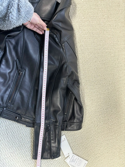 Women's Jacket Spring 2022 100% Sheepskin Jacket Woman Genuine Leather Women's Coat Black Motorcycle Jackets Chaquetas Xhl368