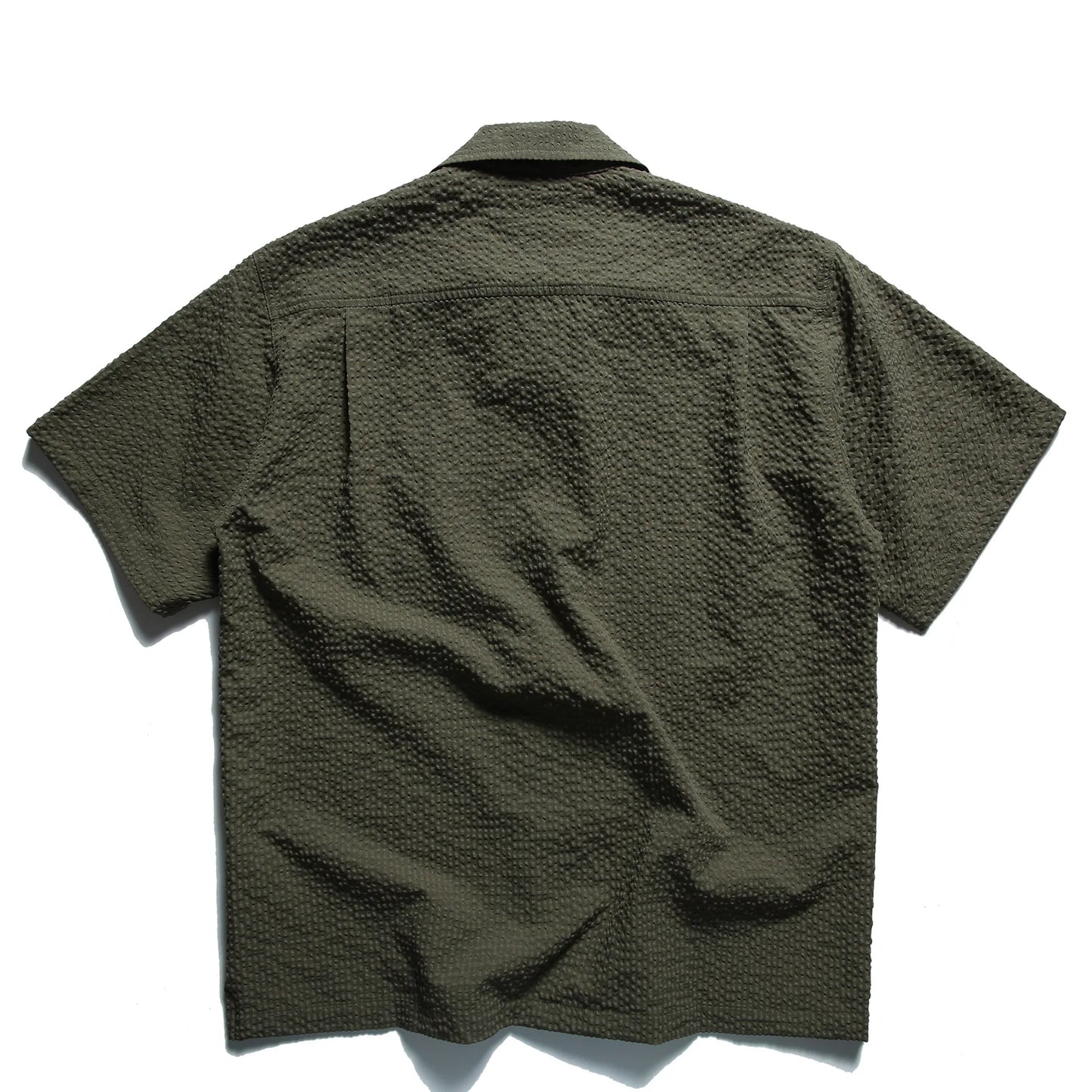 Summer Japanese Retro Amekaji Cuban Collar Short Sleeved Shirt for Men and Women Loose Foam Gauze Workwear Shirt Trend TEE