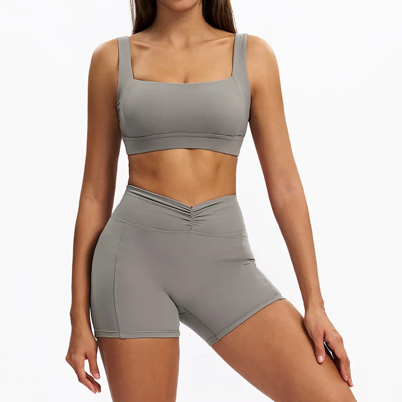 SWELTERING 2PCS Yoga Set Fitness Gym Tracksuit Sportswear Women Workout Outfits High Waist Leggings Sports Bra Athletic Wear